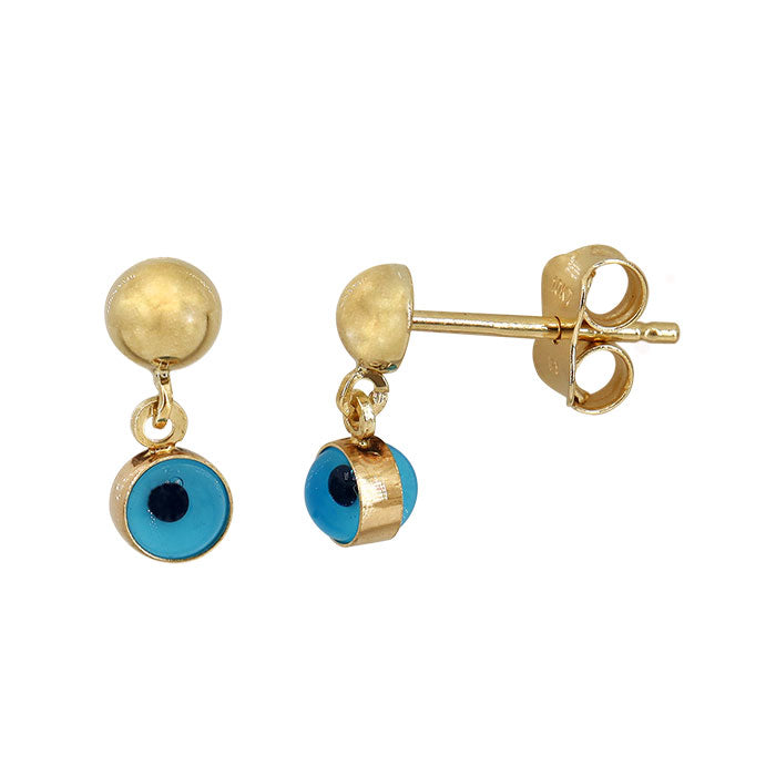 Evil eye - 10K Gold Kids Earrings - E15A
