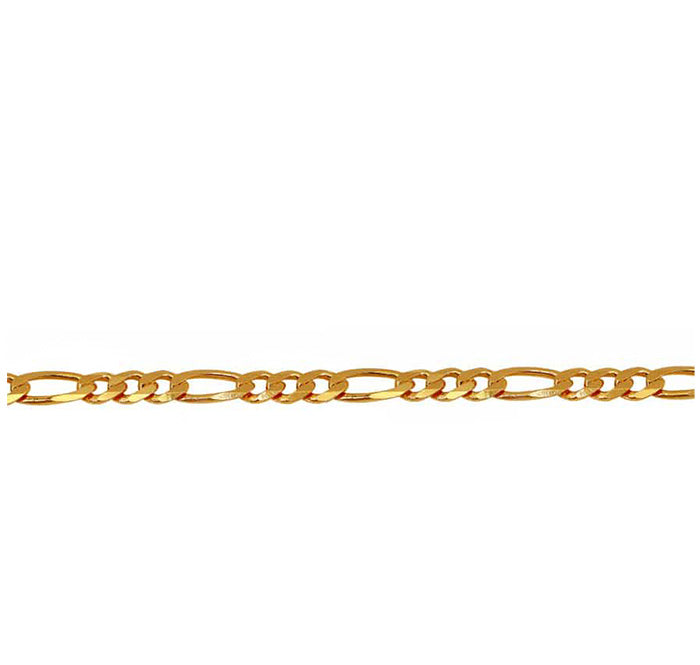Sterling Silver 18K Gold plated Figaro chain - F080