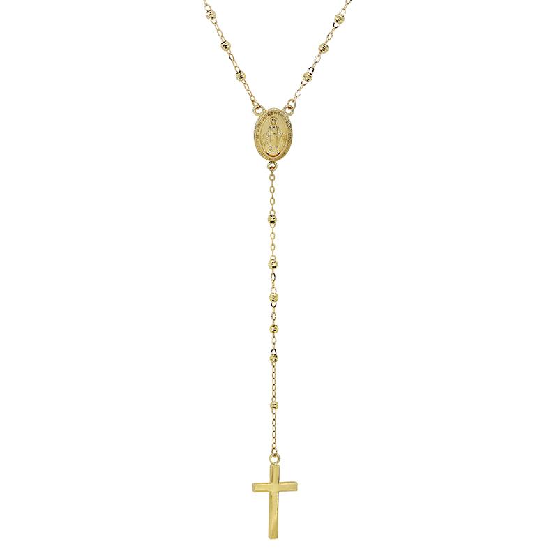 14K Yellow Gold Rosary Necklace