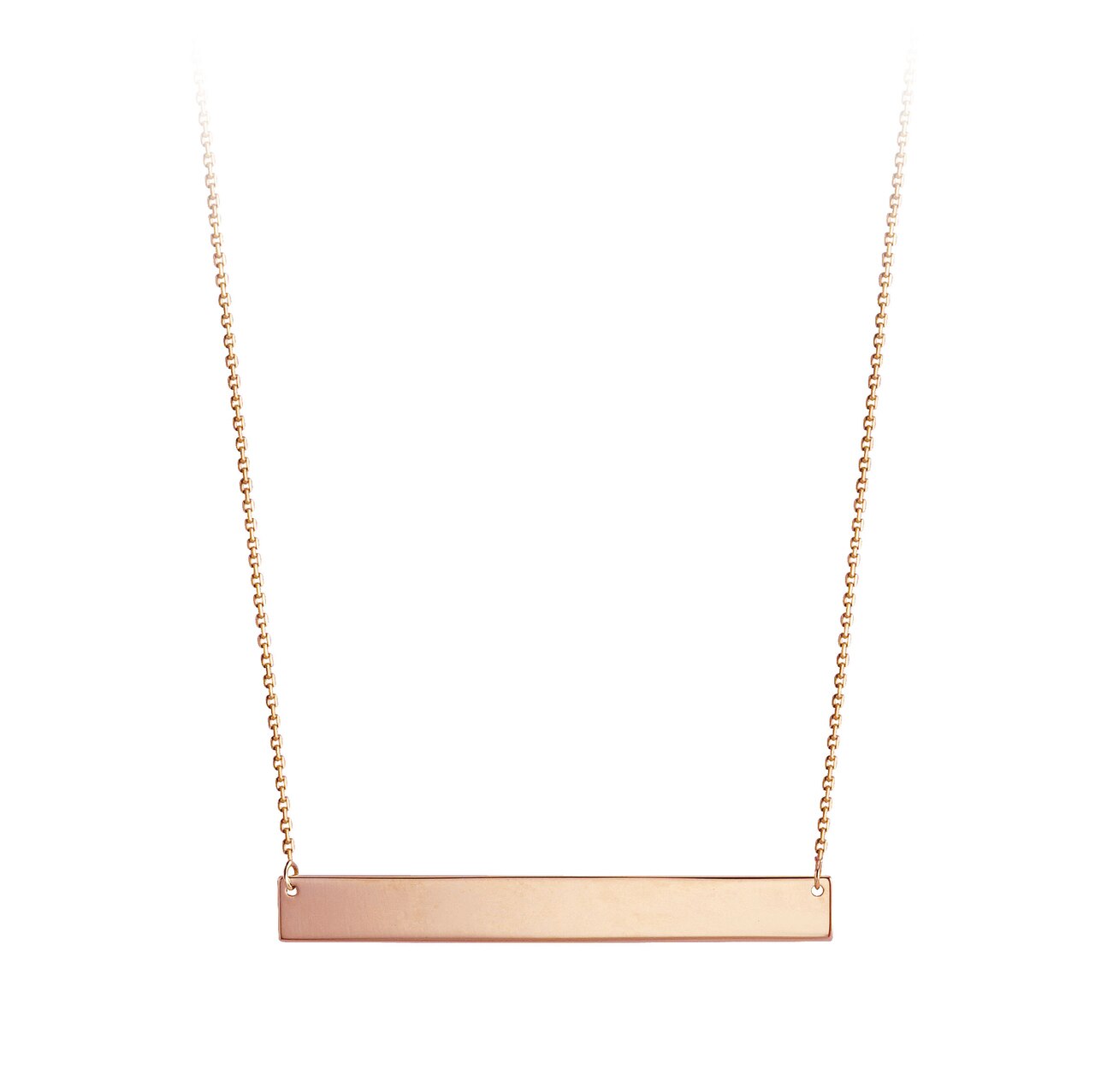 10K Rose Gold Bar Ladies Necklace - Monogram 3406