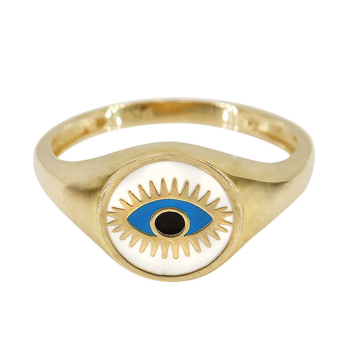 10K Gold Evil Eye Ring - R37A