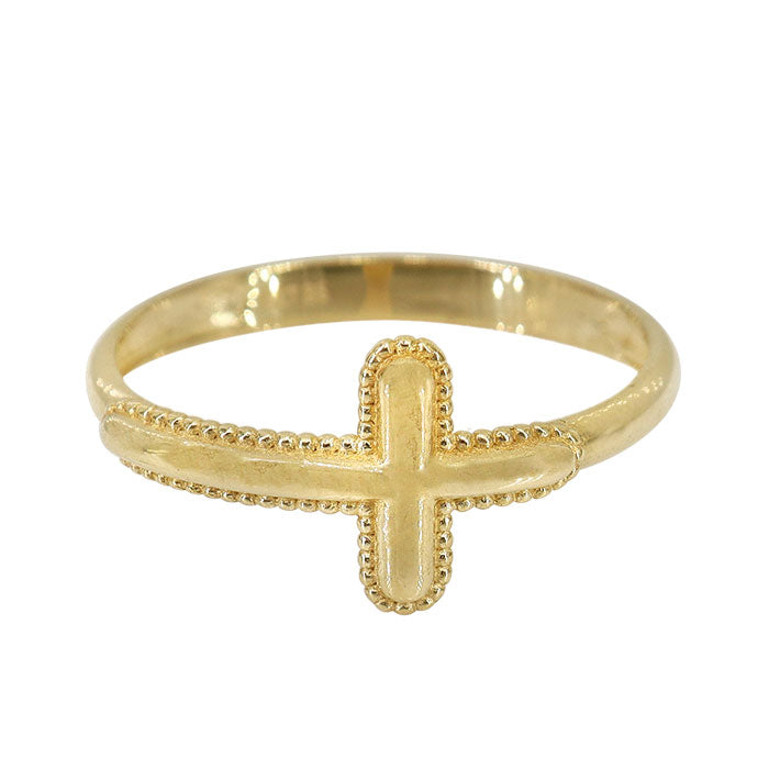 10K Gold Cross Ring - R59