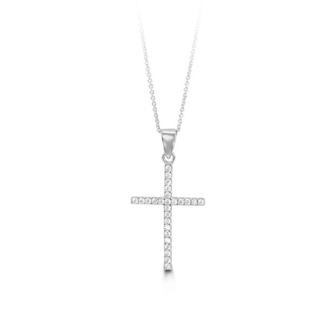 10k Yellow/White/Rose Gold CZ Cross - 6160