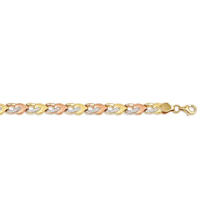10K Yellow White and Rose Gold ladies Bracelet - Cleo 9106