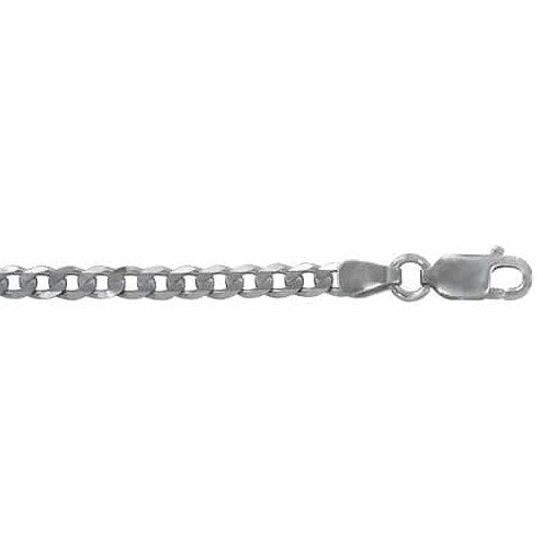 925 Sterling Silver RH Plated Curb Chain/Bracelet SI-GS-RC6