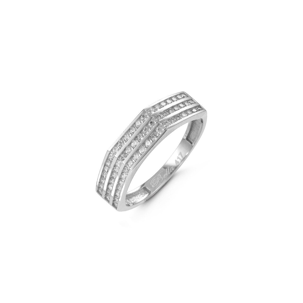 10K White Gold CZ Ladies Ring - Ettie 7622