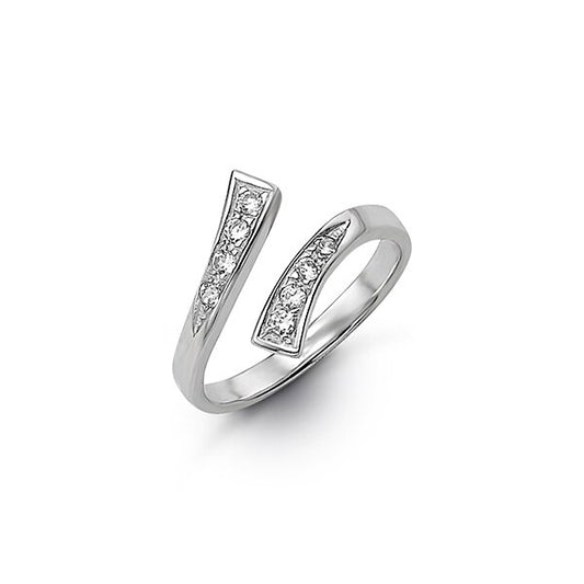 10K White Gold Toe Ring Pebbles 7004