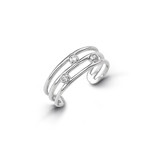 10K White Gold Toe Ring Pebbles 7010