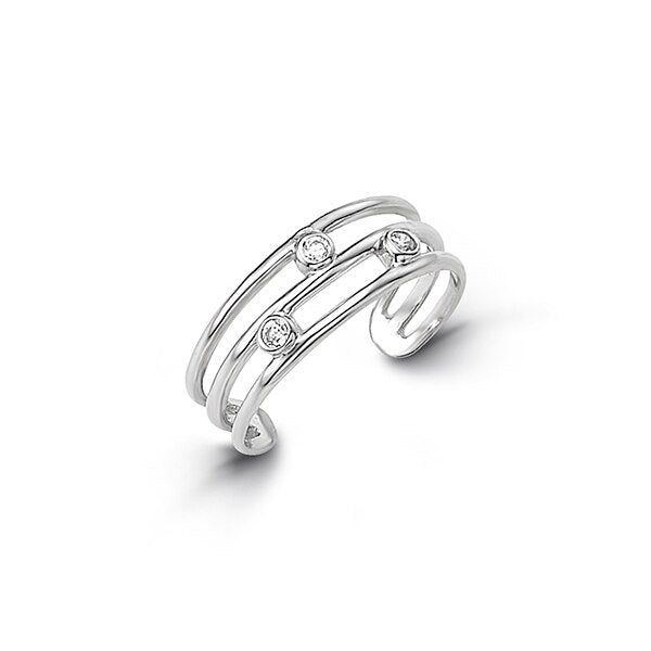 10K White Gold Toe Ring Pebbles 7010