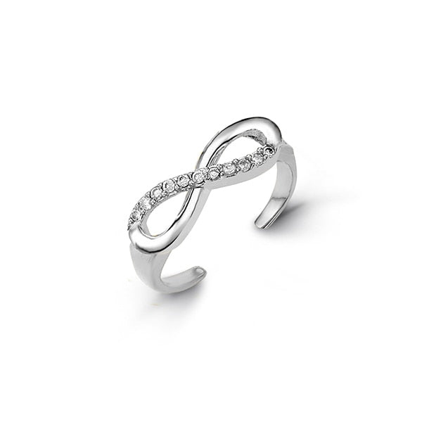 10K White Gold Toe Ring Pebbles 7012