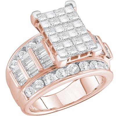 Unaza e fejesës Princess Diamond Cluster - 2.0TW