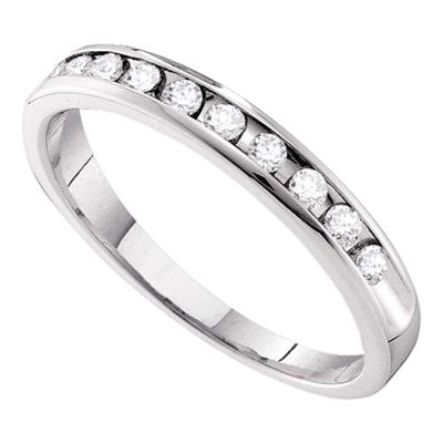 14k Gold Diamond Channel-set Wedding Band - 1/4 TW