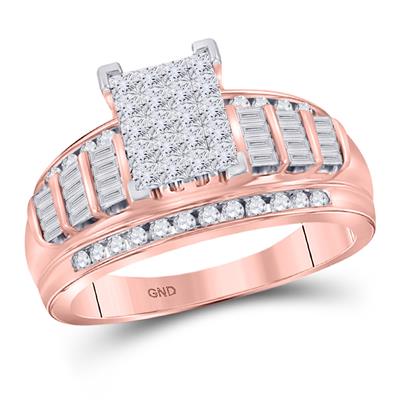 Unaza e fejesës Princess Diamond Cluster - 1/2TW