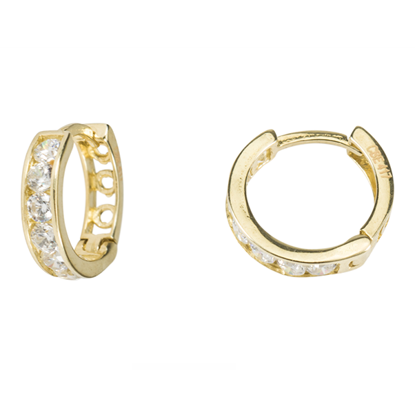 10K C/Z Yellow Gold Huggies -R-CS