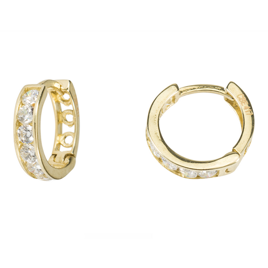 10K C/Z Yellow Gold Huggies -R-CS