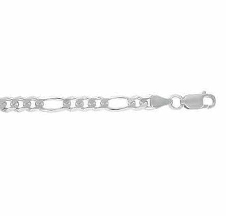 925 Sterling Silver RH Plated Figaro Chain SI-GS-RF3