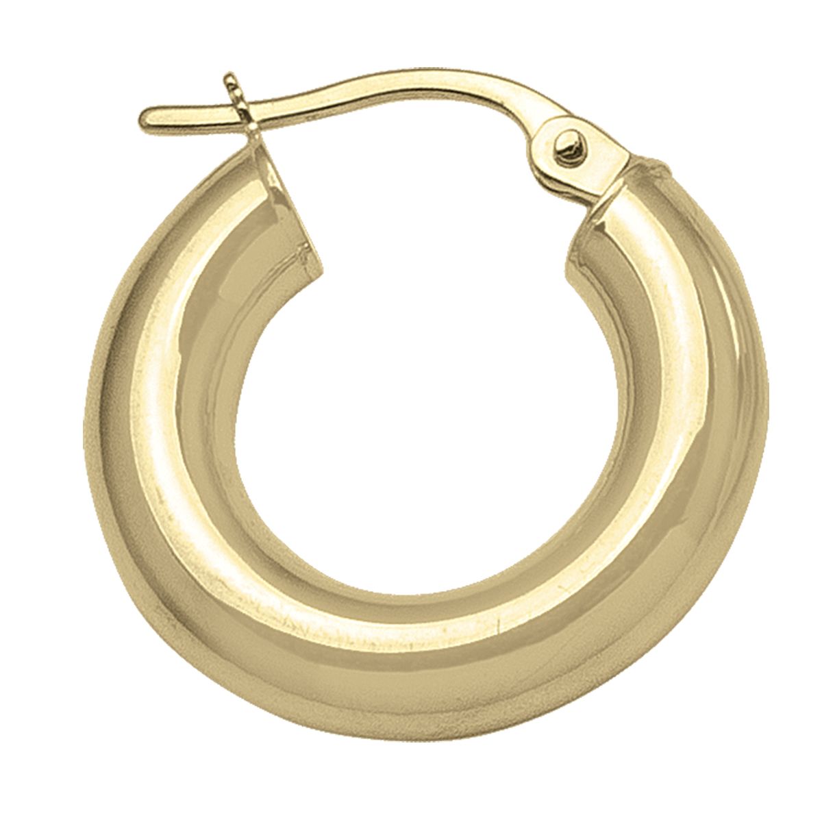 14K Yellow Gold Thick Bold Hoop Earrings -N4407