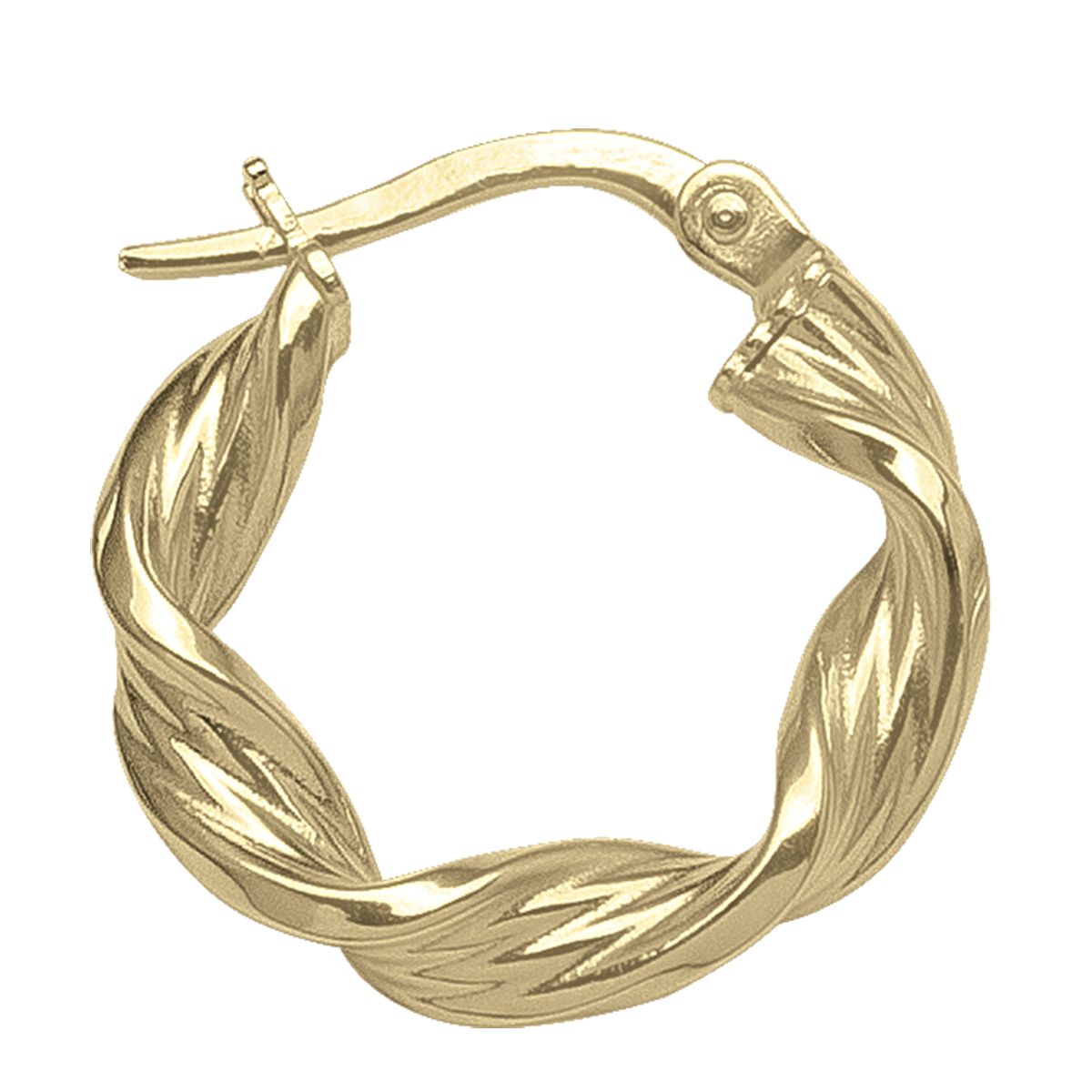 14K Yellow Gold Twisted hoop Earrings -N4703