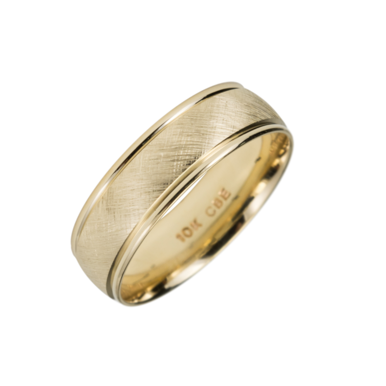 10K Yellow Gold Wedding Band – Brushed Finish - SLA234Y