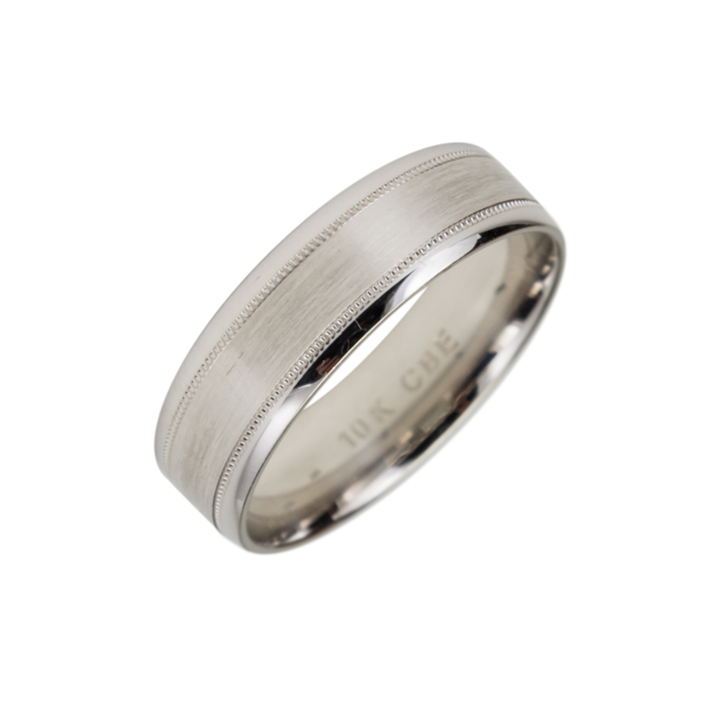 10K Super Light Wedding Band – Matte and Glossy Finish- SLA252W