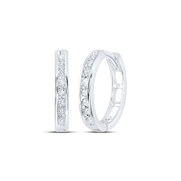 10k Diamond Hoop Earrings - 1/5TW