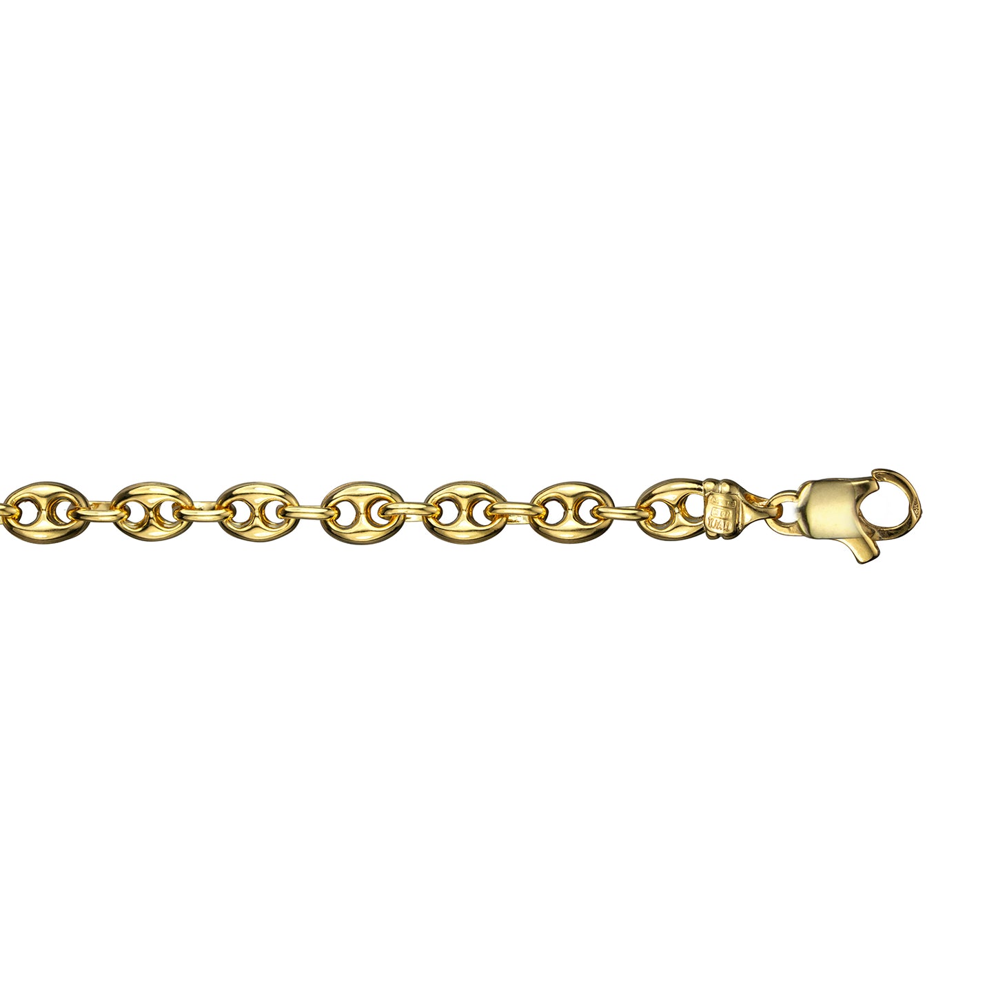 10K Gold Puffed Anchor Chain / Bracelet - 1129