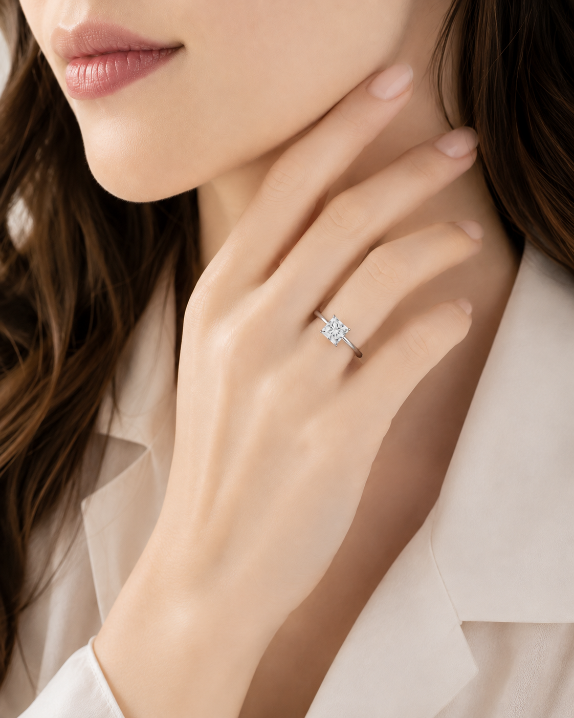 14K Princess LG Diamond Solitaire Ring - 1.0TW