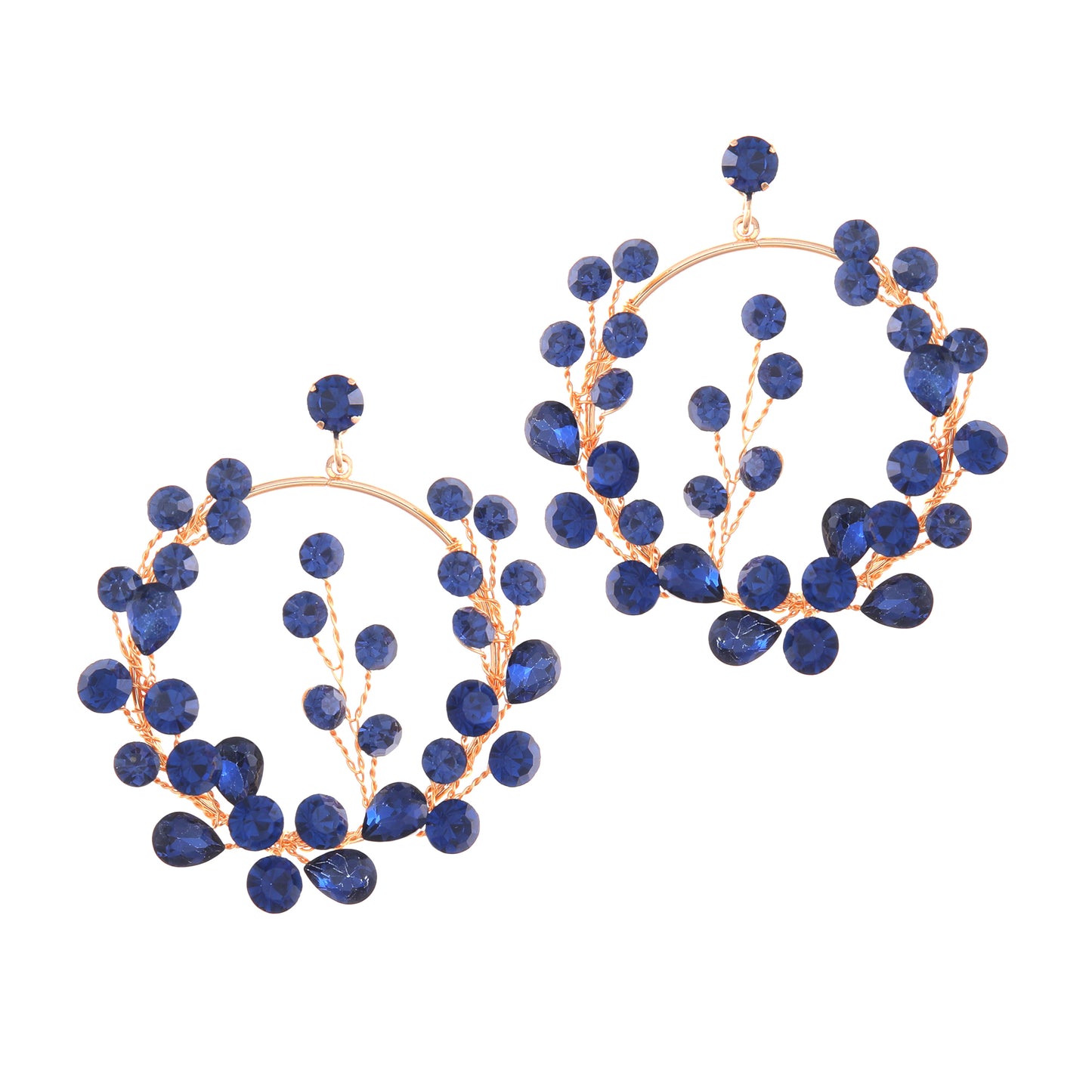 BLUE DANGLING RHINESTONE Earrings - H5700