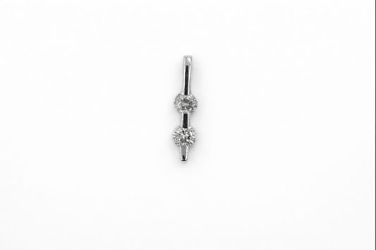 14K White Gold Diamond Pendant - 0.23Ct