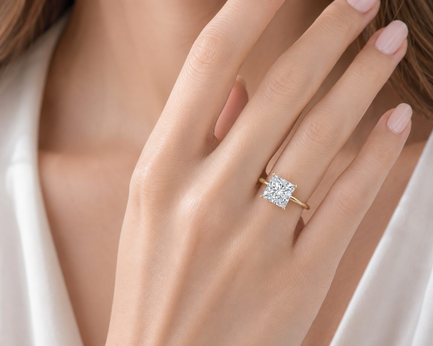 14K Princess LG Diamond Engagement Ring - 2.0TW