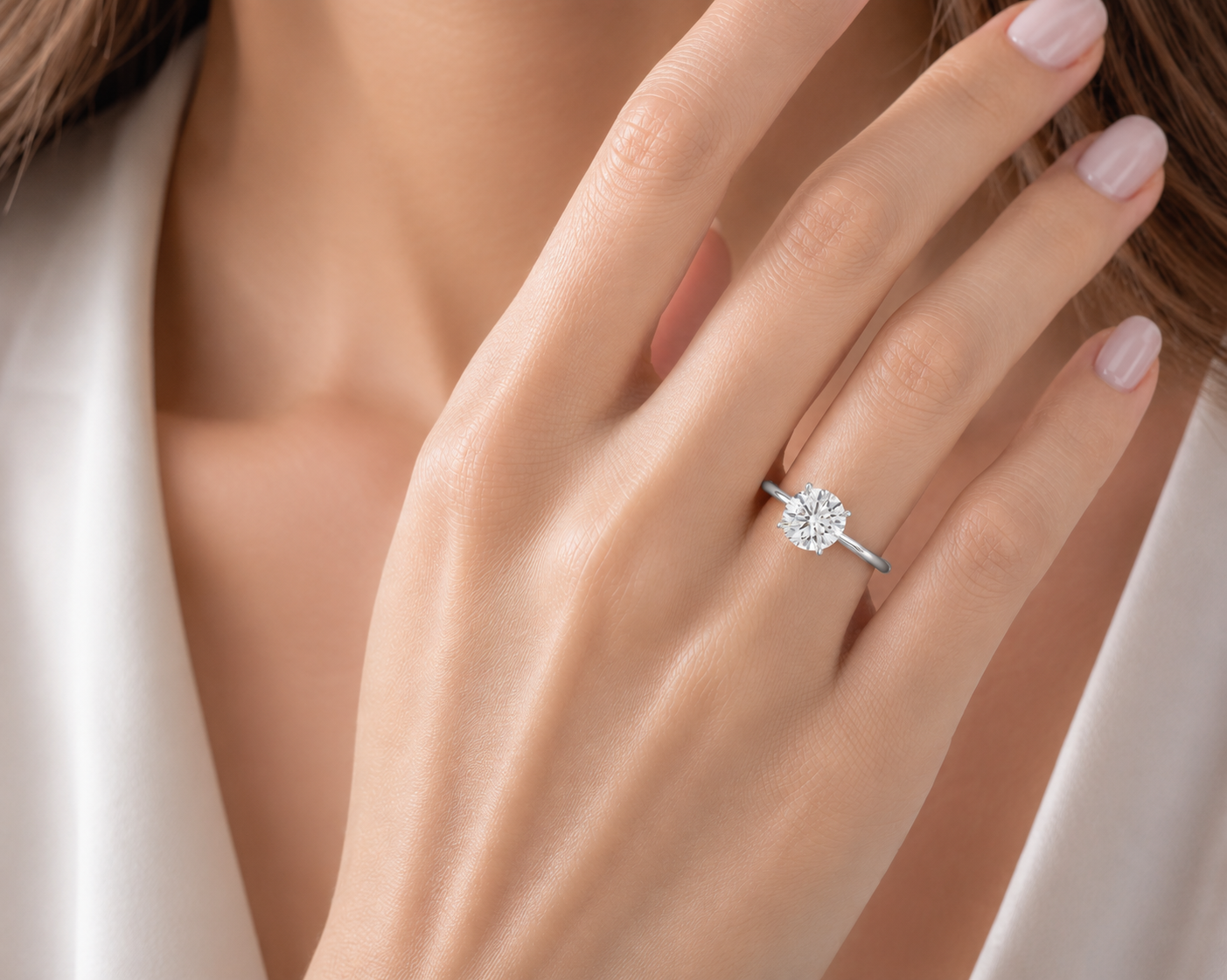 18K Round LG Diamond Engagement Ring - 1.75TW
