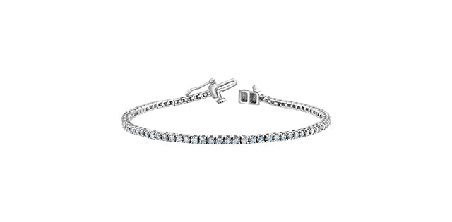 2.00 CT Natural Diamond Tennis Bracelet in 10K Gold | Prong Set