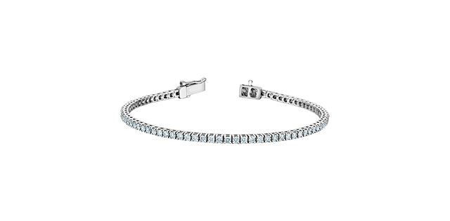 3.00 CT Natural Diamond Tennis Bracelet in 10K Gold | Prong Set