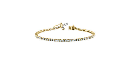 2.00 CT Natural Diamond Tennis Bracelet in 10K Gold | Prong Set