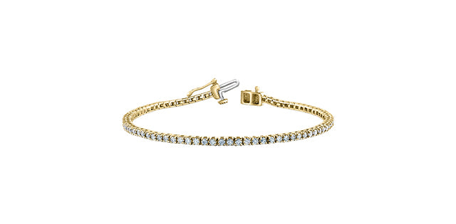 3.00 CT Natural Diamond Tennis Bracelet in 10K Gold | Prong Set
