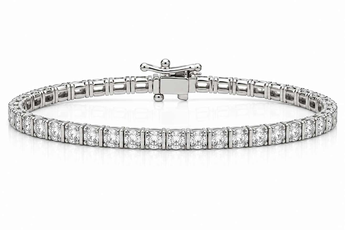 0.50 CT Natural Diamond Tennis Bracelet in 10K Gold Bar set