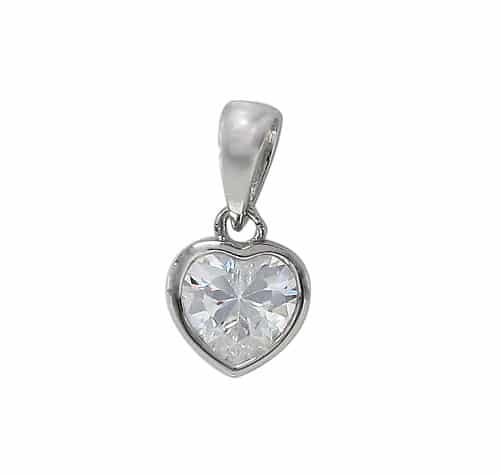 925 Sterling Silver Cross Pendant with CZ - CHCZ1468 White