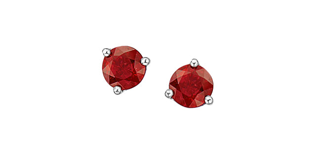 Round Gemstone Stud Earrings 10K White Gold Canada