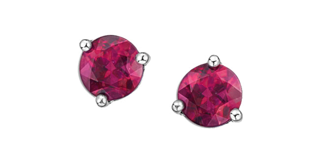 Round Gemstone Stud Earrings 10K White Gold Canada