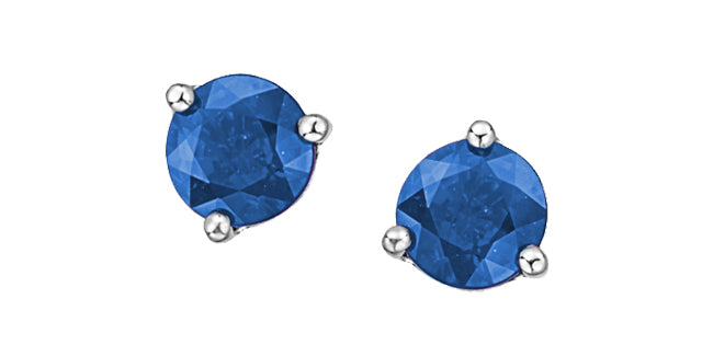 Round Gemstone Stud Earrings 10K White Gold Canada