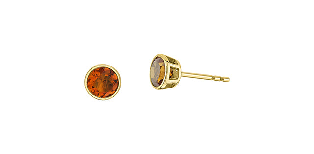 Round Birthstone Stud Earrings 10K Gold | Lola Jewellers