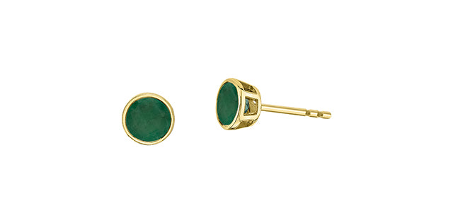 Round Birthstone Stud Earrings 10K Gold | Lola Jewellers