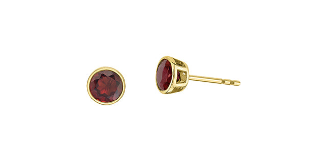 Round Birthstone Stud Earrings 10K Gold | Lola Jewellers