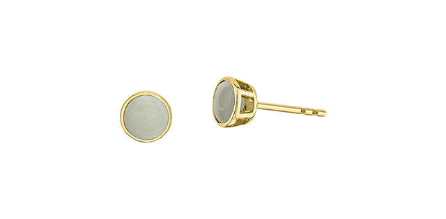 Round Birthstone Stud Earrings 10K Gold | Lola Jewellers