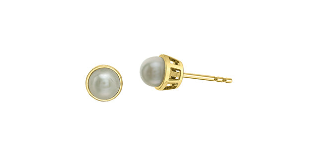 Round Birthstone Stud Earrings 10K Gold | Lola Jewellers