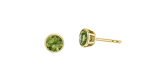 Round Birthstone Stud Earrings 10K Gold | Lola Jewellers