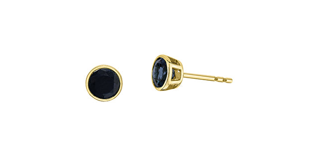 Round Birthstone Stud Earrings 10K Gold | Lola Jewellers