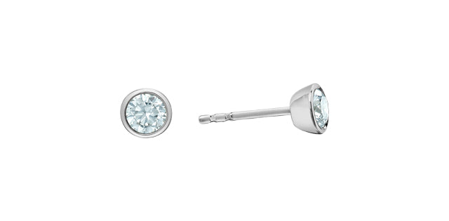 0.50ct Lab Diamond Bezel Set Solitaire Everyday Earrings in 14K Gold (White & Yellow Gold)