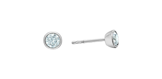 0.50ct Lab Diamond Bezel Set Solitaire Everyday Earrings in 14K Gold (White & Yellow Gold)