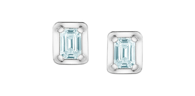 0.45ct Emerald Cut Lab Diamond Trending Earrings in 10K White Gold